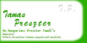 tamas preszter business card